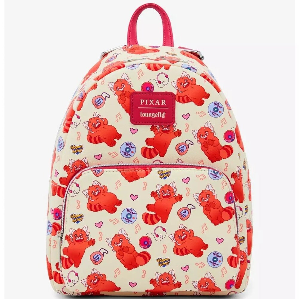 LOUNGEFLY PIXAR DISNEY TURNING RED PANDA MEI MINI BACKPACK~ WITH TAGS BRAND NEW~